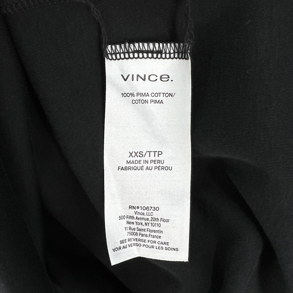 VINCE Midi Dress Women XXS Black Pima Cotton Square Neck Sleeveless - Picture 10 of 15